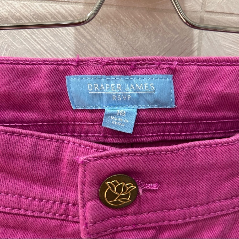 NWT Draper James RSVP Slash Pocket Wide Leg Jeans Size 18 Pink Orchid Brand New - Picture 3 of 7